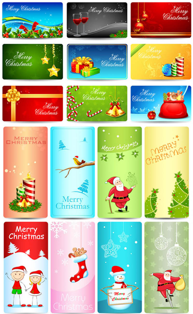 800x1300 Christmas Giftcard Templates Vector Vector Graphics Blog