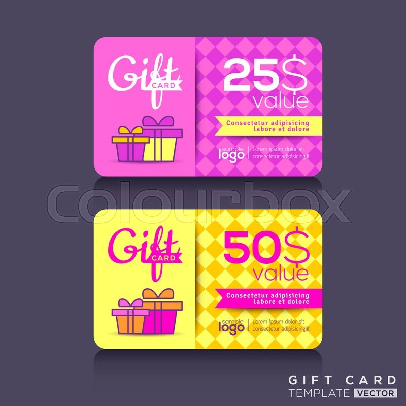 800x800 Colorful Gift Card Design Template Stock Vector Colourbox