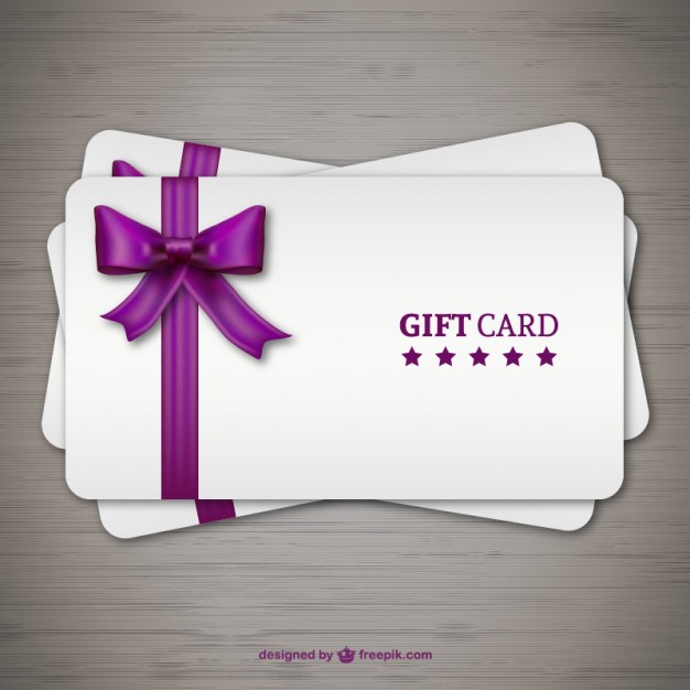 626x626 Gift Cards With Purple Ribbon Vector Free Download