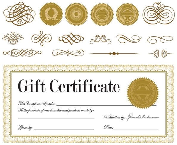 Gift Certificate And A Badge Vector Download Free Vectors 595x486 Gift Certificate And A Badge Vector Download Free Vectors