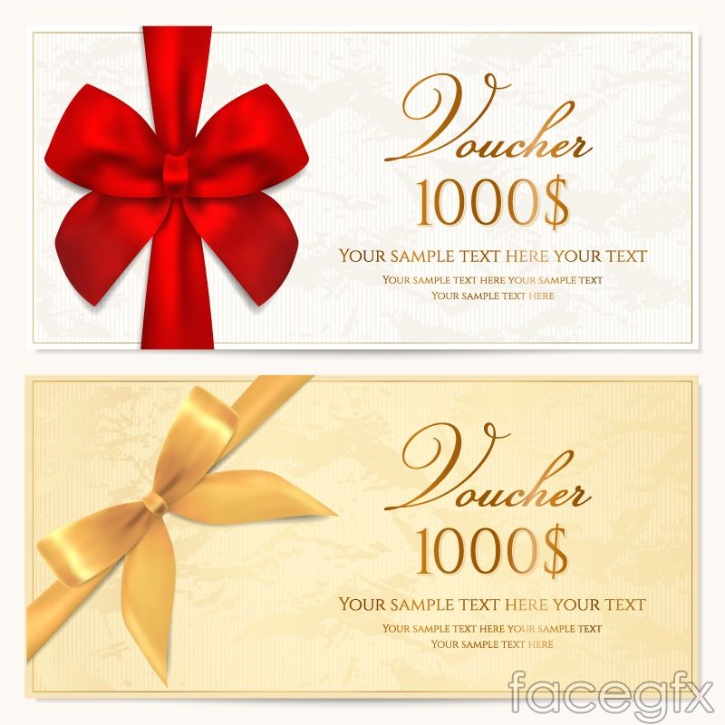 800x800 Delicate Bow Gift Card Vector Design Coupon Design, Coupon