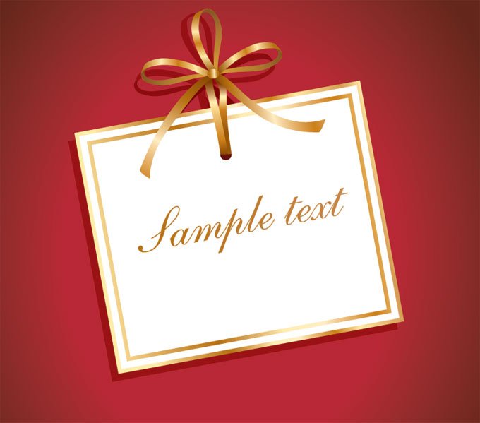 Free Gift Card Vector With Gold Ribbon 680x599 Free Gift Card Vector With Gold Ribbon
