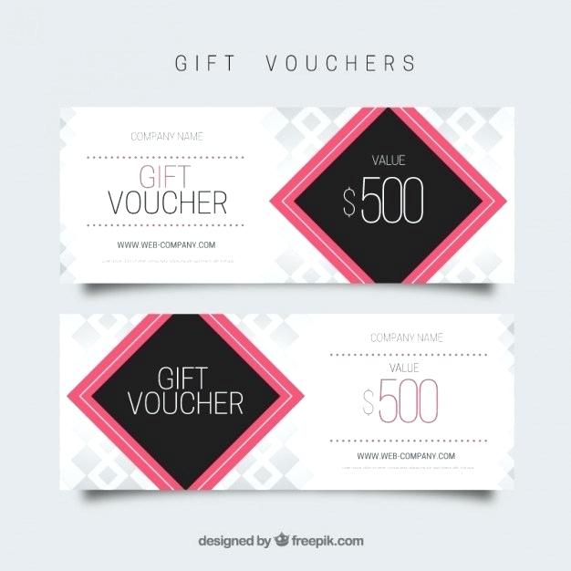626x626 Gift Voucher Template With Pink Square Free Vector Download Spa