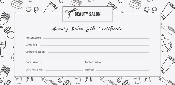 600x291 Sample Gift Certificate