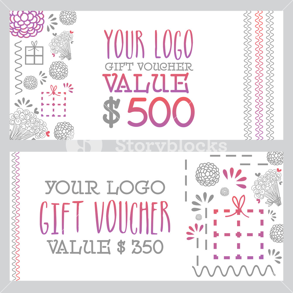 1000x1000 Creative Gift Voucher, Coupon Or Certificate Template Layout