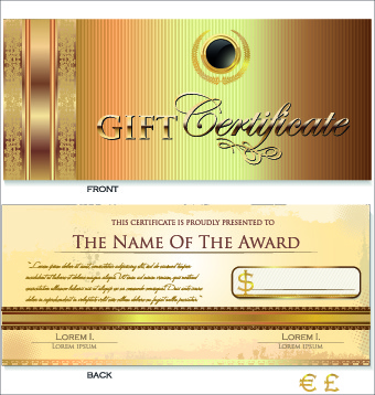 340x358 Creative Gift Certificate Template Vector Free Vector