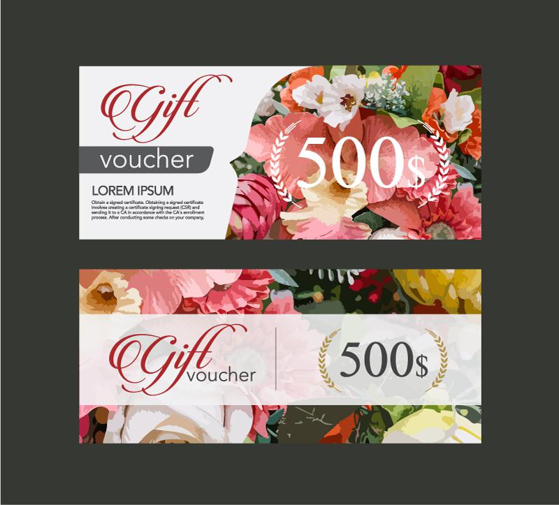 800x723 Flower Gift Card Vector