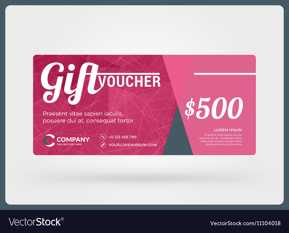 1000x807 Gift Voucher Design Template Discount Card Vector Image Throughout