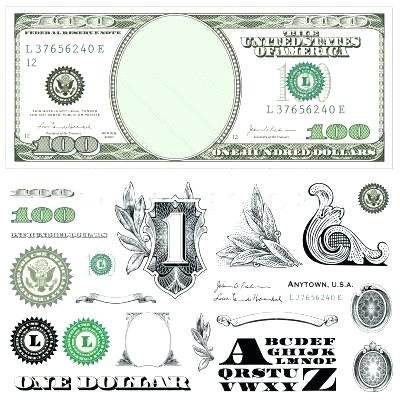 400x400 Template Dollar Bill Gift Certificate Vector Set Snap Vectors