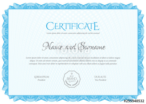 500x354 Certificate Template Diploma Of Modern Design Or Gift Certificate