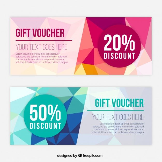 Fantastic Gift Vouchers With Polygonal Shapes Free Vector 626x626 Fantastic Gift Vouchers With Polygonal Shapes Free Vector