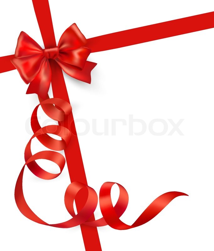 683x800 Card With Red Gift Bow With Ribbons Stock Vector Colourbox