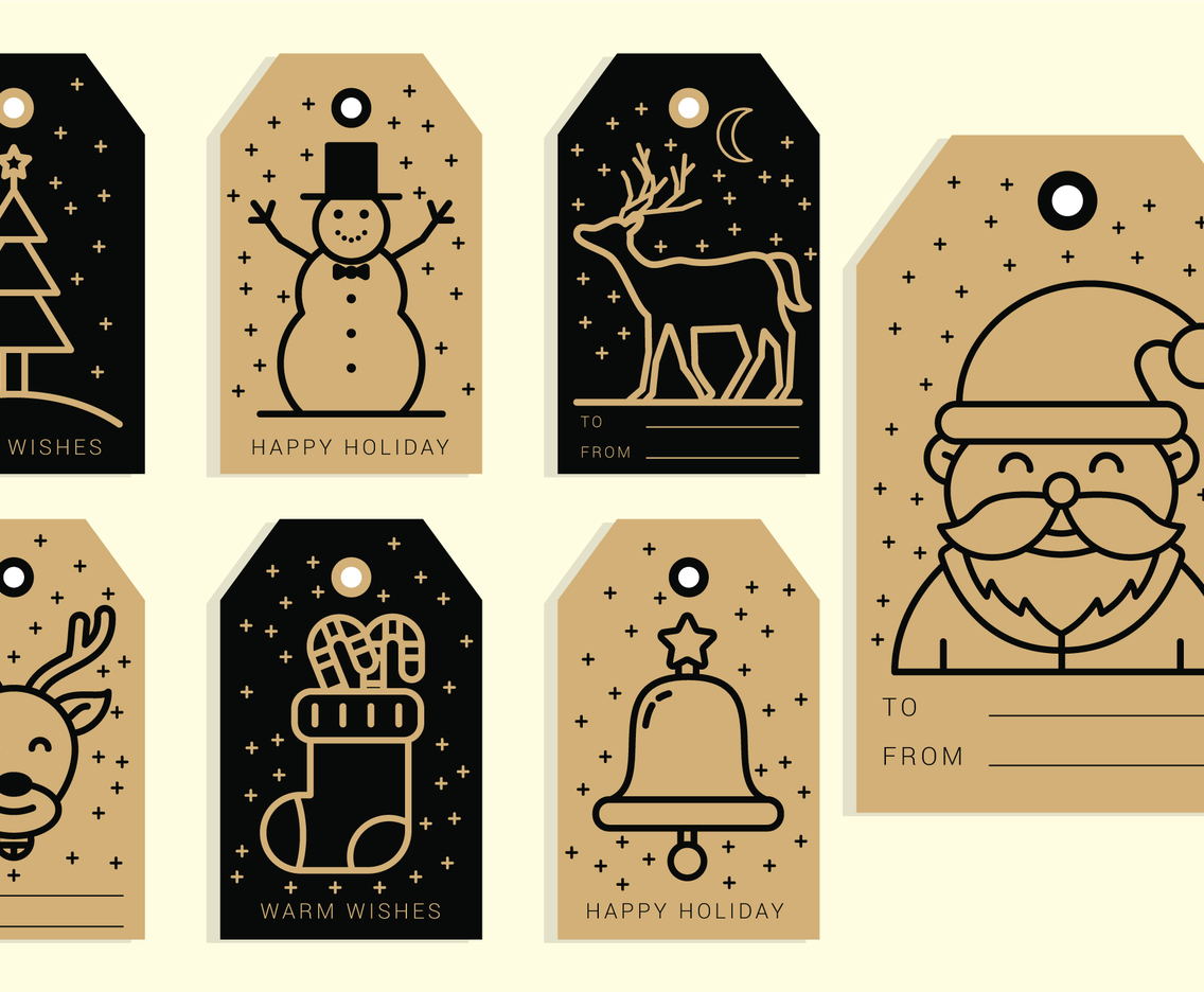 1136x936 Holiday Gift Tags Vector Art Graphics