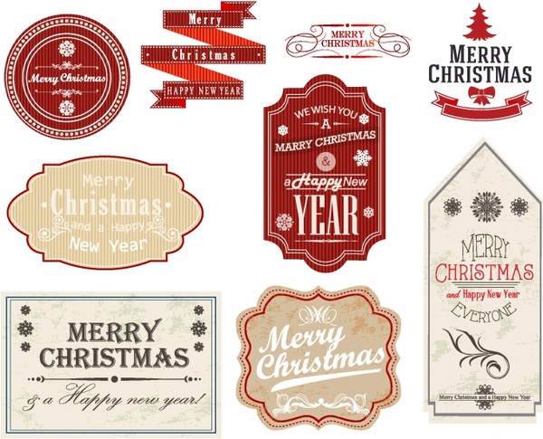 600x485 Christmas Gift Tags And Labels Free Vector In Adobe Illustrator