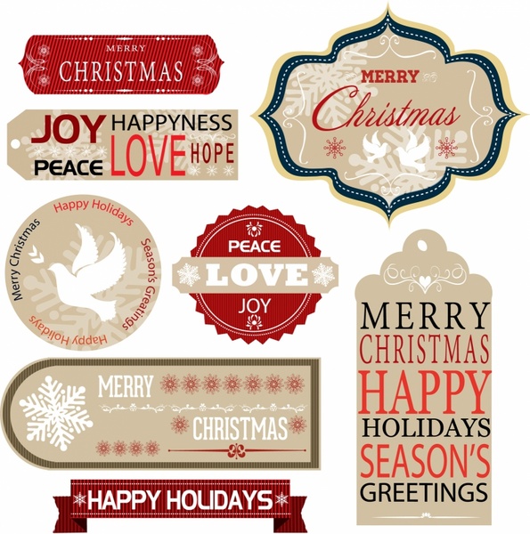 595x600 Christmas Labels And Gift Tags Free Vector In Adobe Illustrator