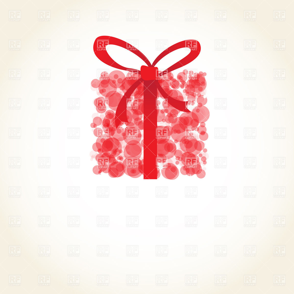 1200x1200 Abstract Red Gift Box With Bow Made Of Light Circles Vector Image