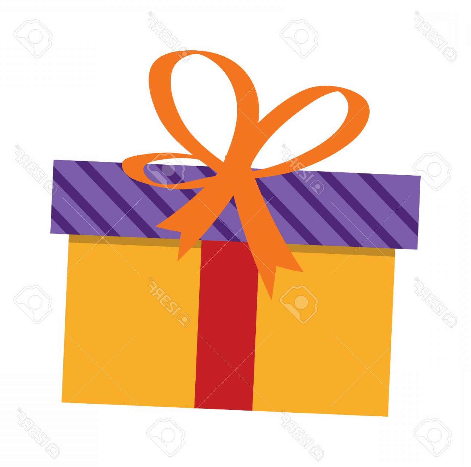 1560x1548 Photostock Vector Gft Box With Ribbon Vector Gift Box On White