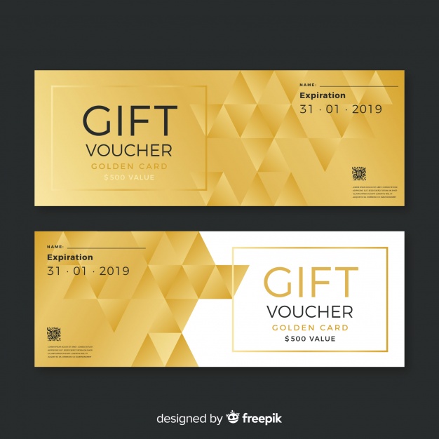 626x626 Golden Gift Voucher Vector Free Download