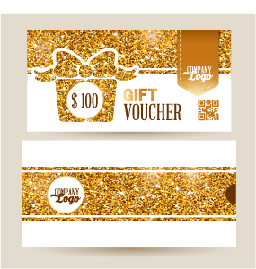 285x300 Golden Valentines Day Gift Voucher Vector Free Download