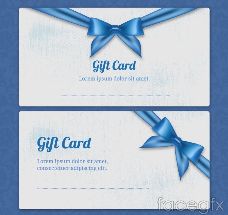 767x723 Blue Bow Gift Card Vector Free Vectors Gift Card Template