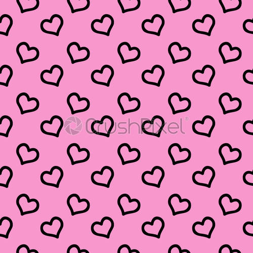 500x500 Hearts On A Pink Background Seamless Pattern Packaging Design