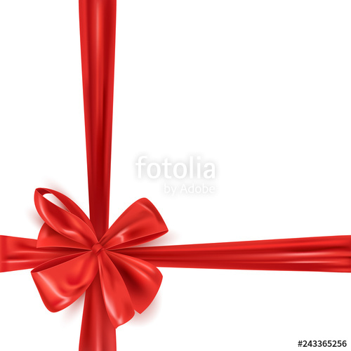 500x500 Frame With Realistic Red Ribbon Bow, Gift Wrap, Vector