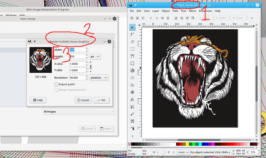 inkscape vs gimp vector graphics