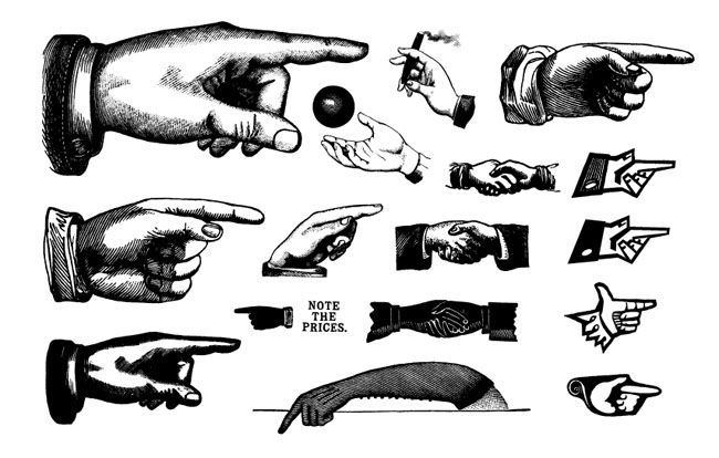 650x414 Retro Hands Vectors