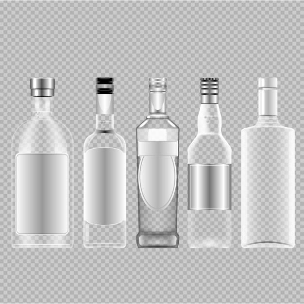 626x626 Empty Alcohol Bottles Vector Free Download