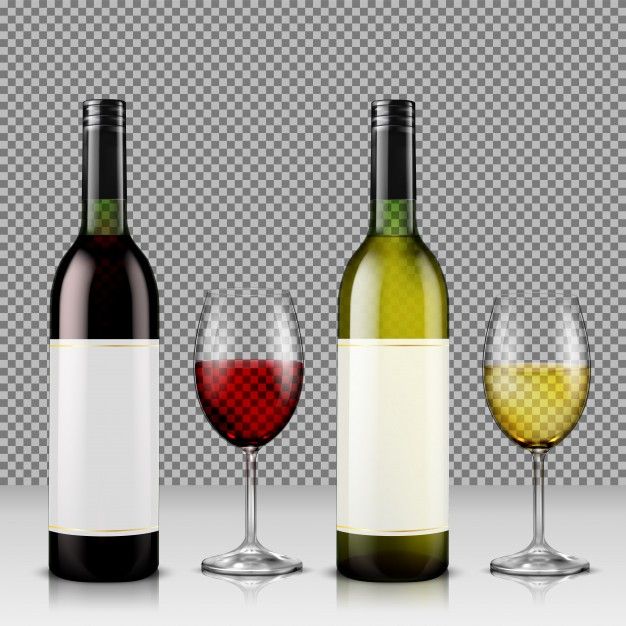626x626 Set Of Realistic Vector Illustration Of Glass Wine Bottles