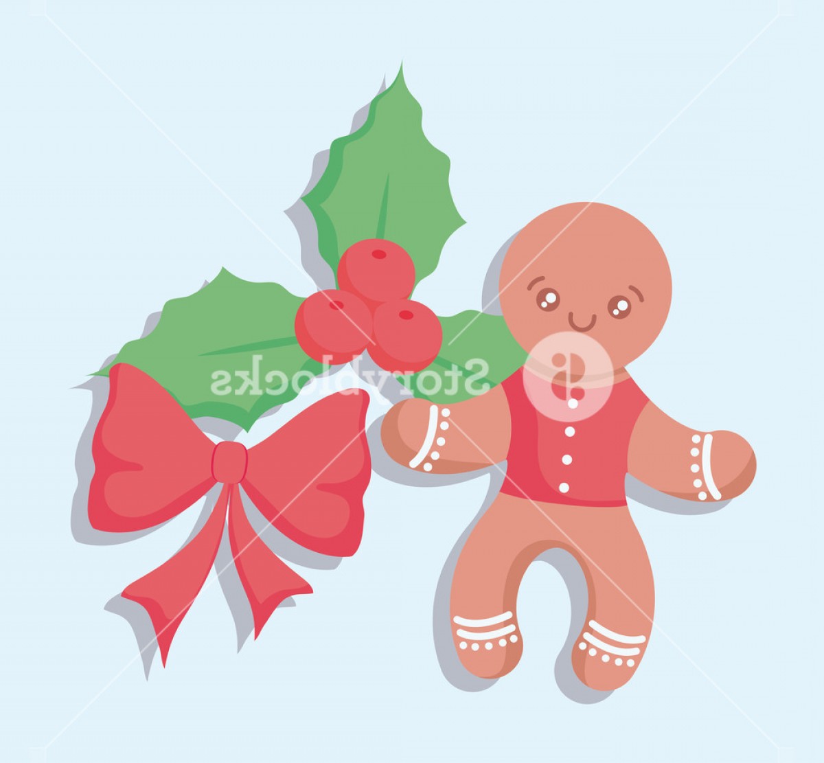 1200x1111 Ginger Cookie With Floral Decoration Of Christmas Vector