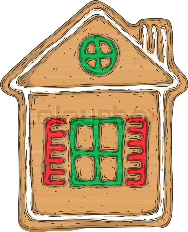 648x800 Gingerbread House Isolated On A White Stock Vector Colourbox