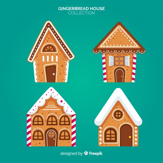 626x626 Gingerbread House Collection Vector Free Download