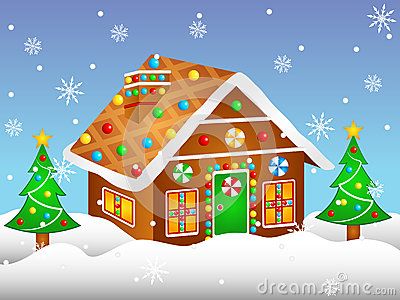 400x300 Vector Illustration Clipart Cartoon Gingerbread House