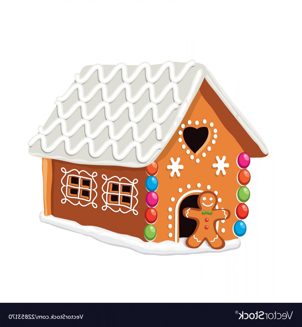 1197x1296 Xmas Colorful Gingerbread House Vector Lamaison