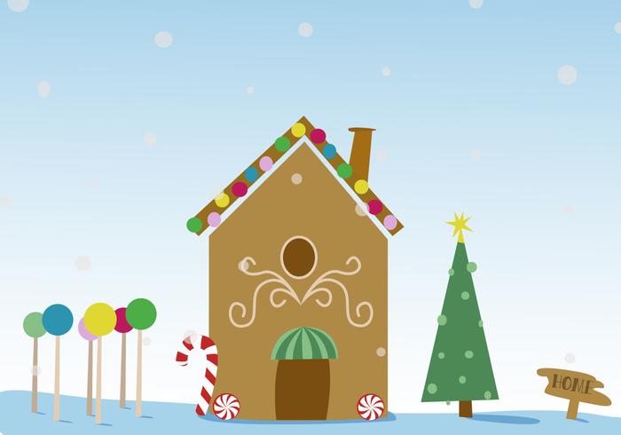 700x490 Free Christmas Gingerbread House Vector