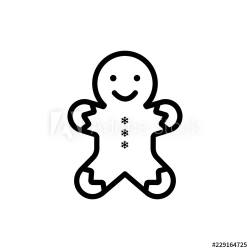 Gingerbread Man Vector Icon 500x500 Gingerbread Man Vector Icon