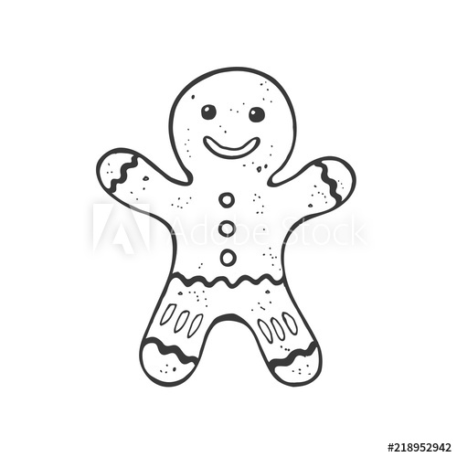 Christmas Gingerbread Man Vector Illustration Isolated On White 500x500 Christmas Gingerbread Man Vector Illustration Isolated On White