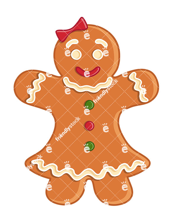 Gingerbread Woman Isolated Cartoon Vector Clipart 585x755 Gingerbread Woman Isolated Cartoon Vector Clipart