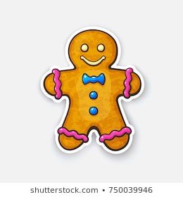 Vector Illustration Cookies Gingerbread Man Cartoon Sticker 260x280 Vector Illustration Cookies Gingerbread Man Cartoon Sticker