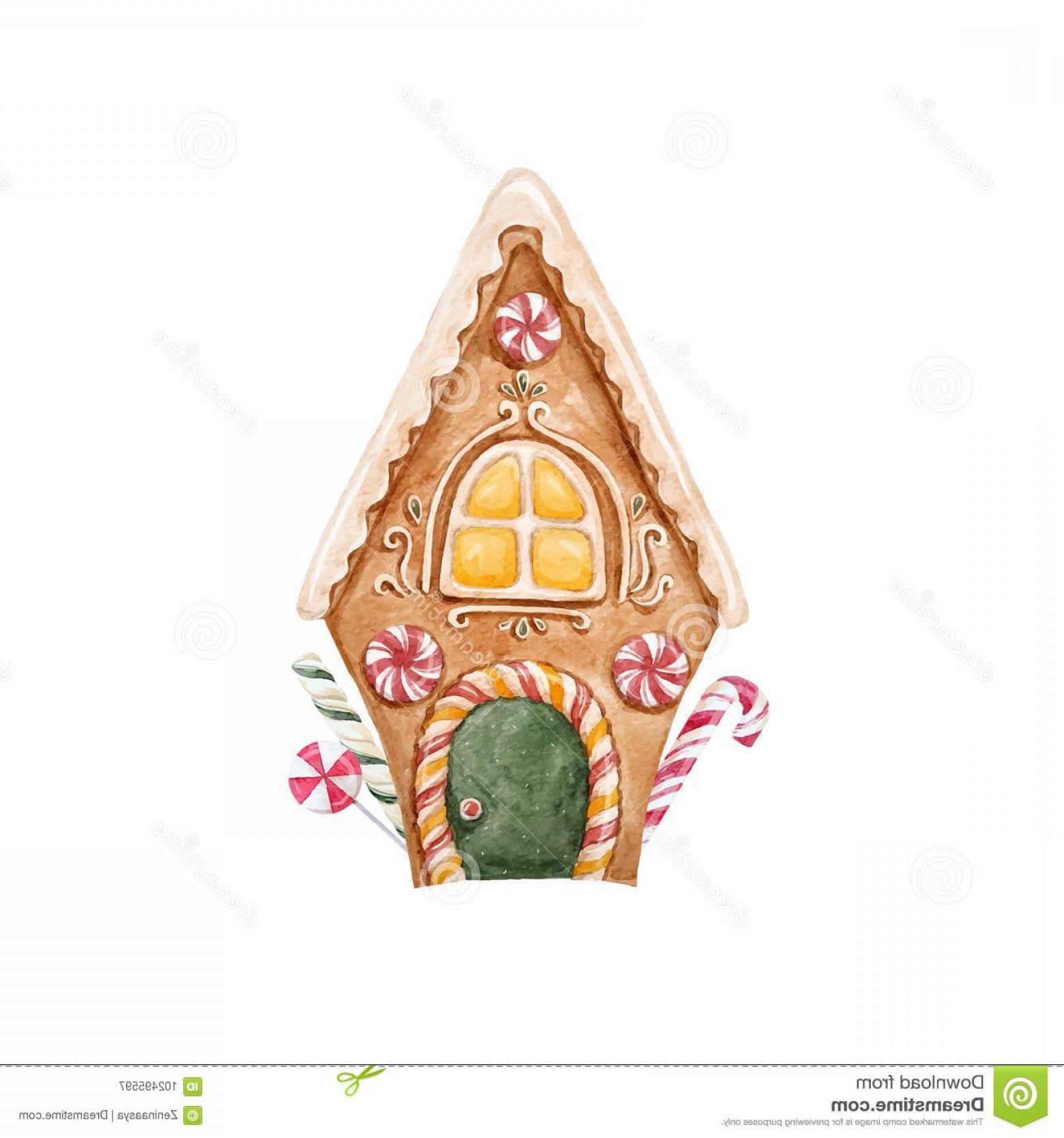 Watercolor Gingerbread Vector House Beautiful Illustration 1560x1668 Watercolor Gingerbread Vector House Beautiful Illustration