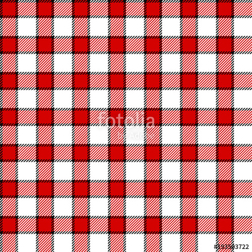 500x500 Red, White And Black Gingham Seamless Pattern Vector Background
