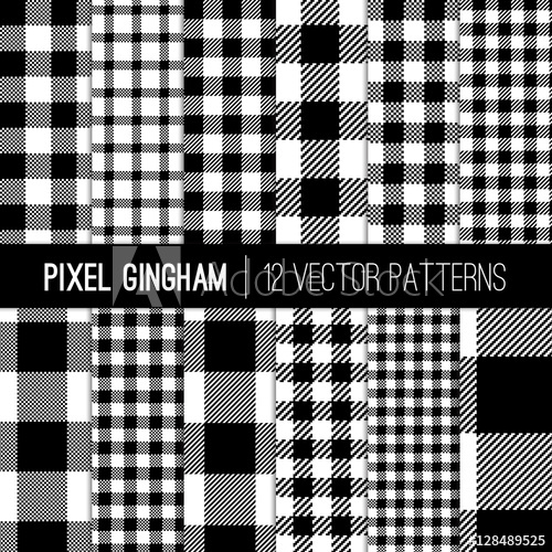 500x500 Black And White Gingham Patterns And Buffalo Check Plaid Patterns
