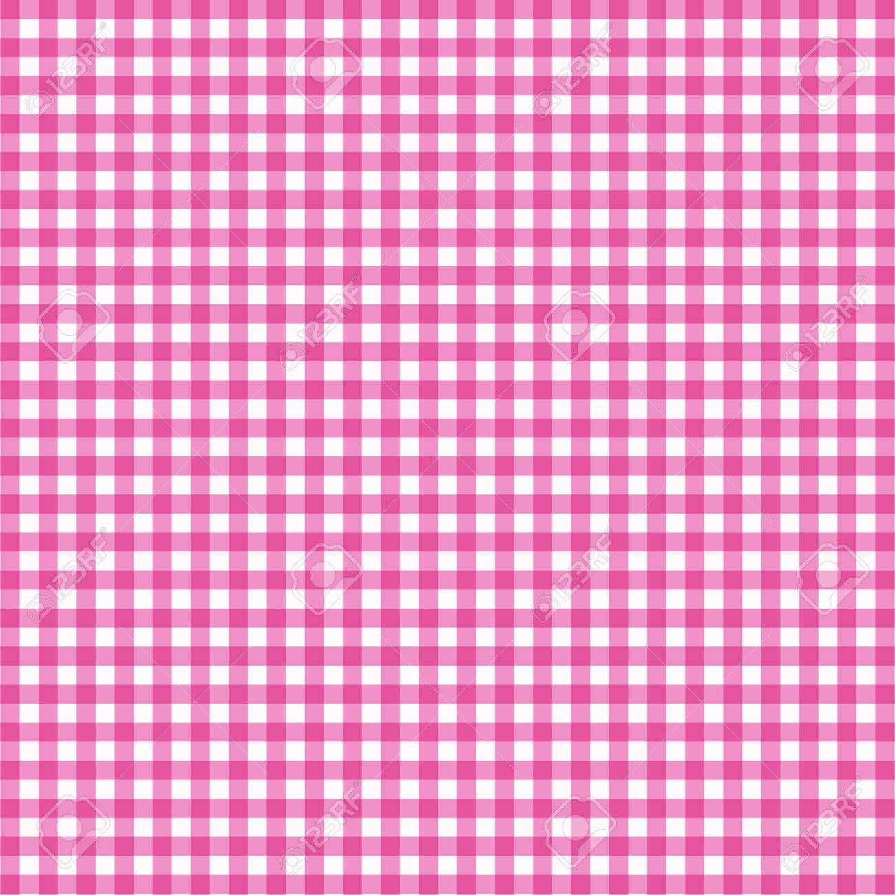 1300x1300 Vector Gingham Pattern In Pink Background Illustration