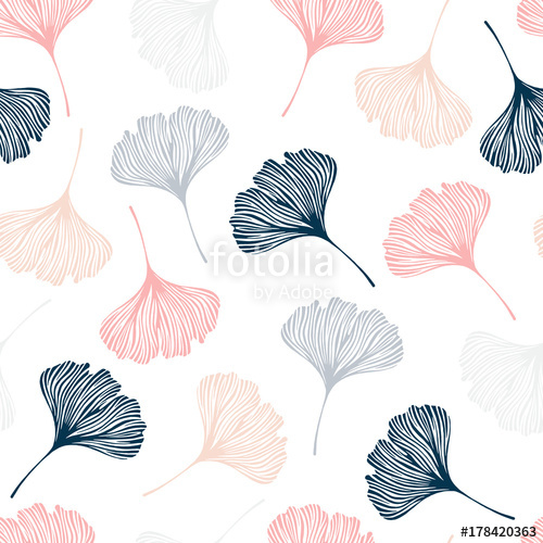 500x500 Seamless Pattern With Ginkgo Leaves Stock Image And Royalty Free