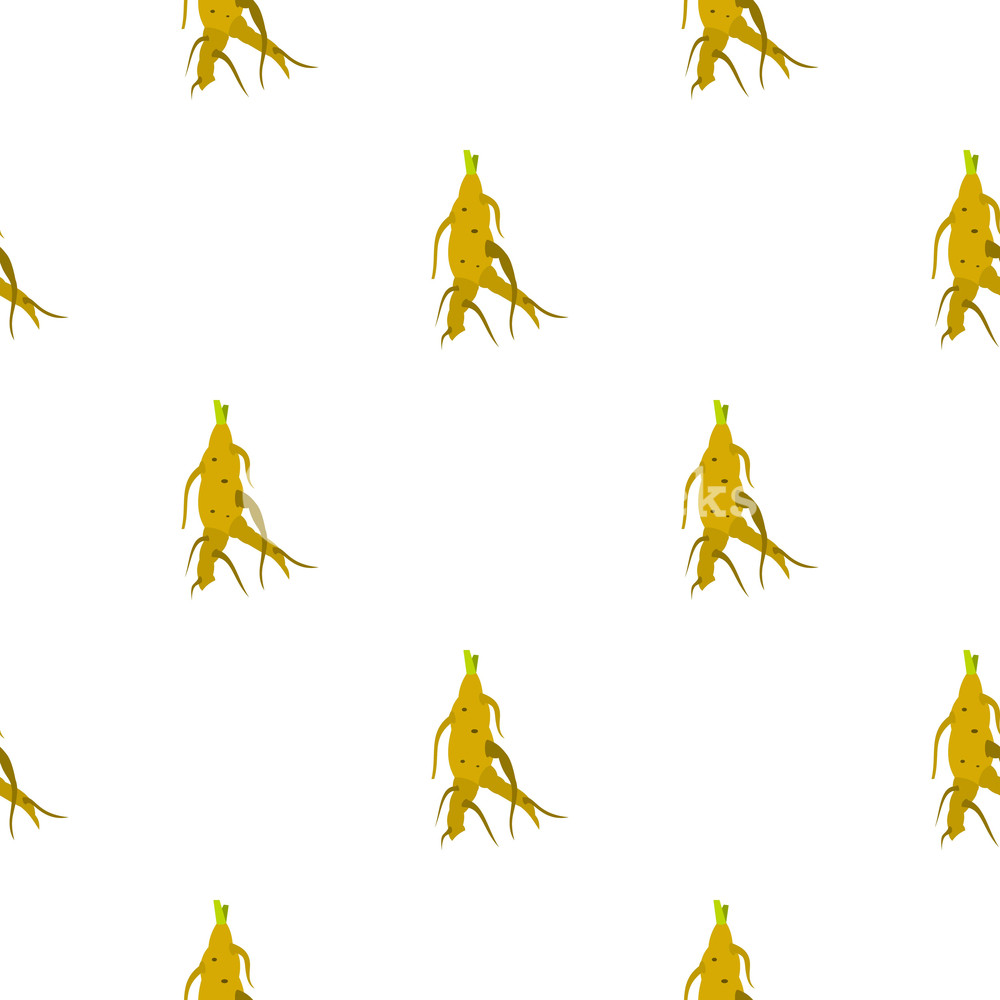 1000x1000 Ginseng Rot Pattern Seamless Background In Flat Style Repeat