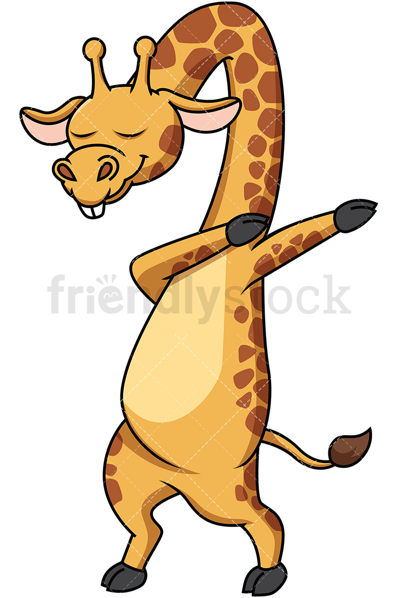 800x1200 Dabbing Giraffe Cartoon Vector Clipart