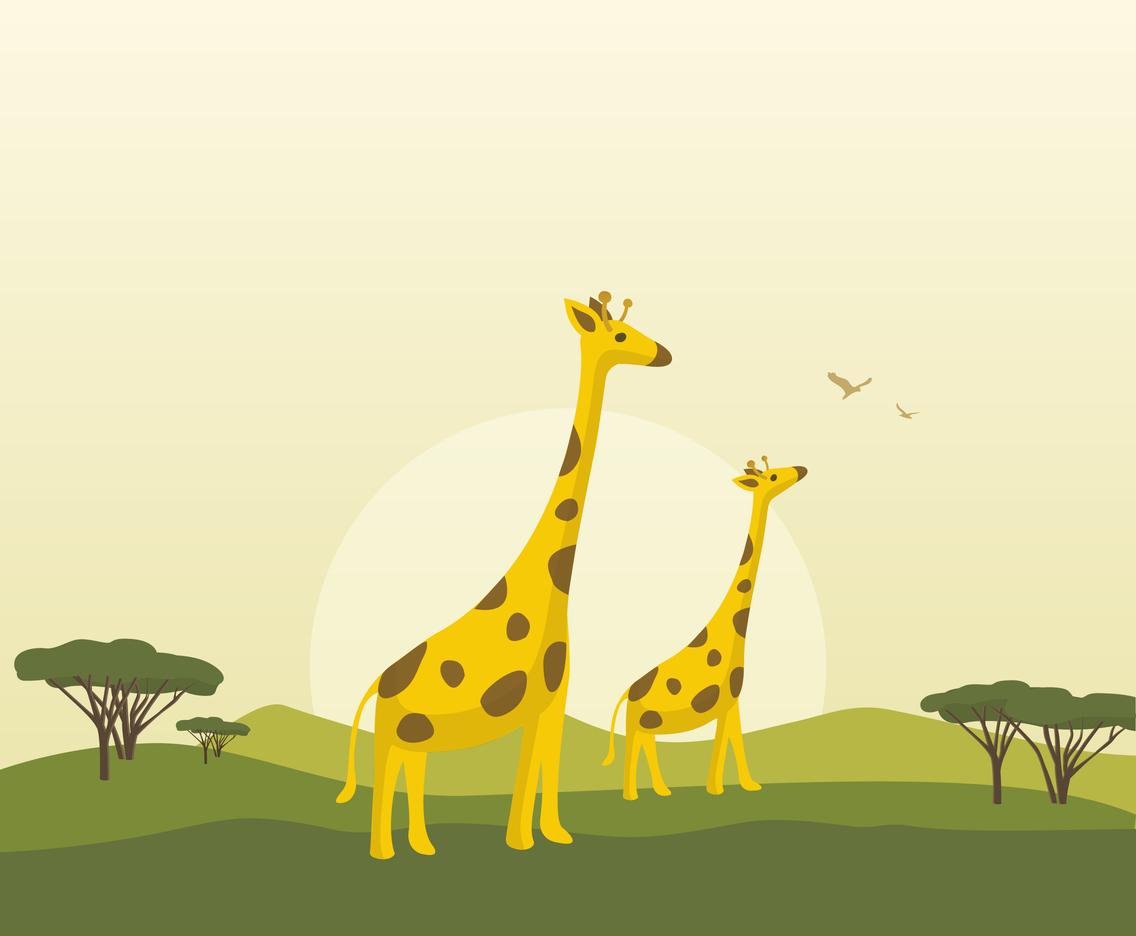 1136x936 Free Cartoon Giraffe Vector Background Vector Art Graphics