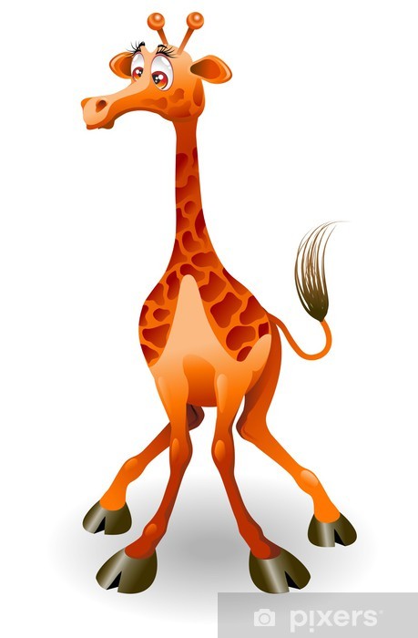 459x700 Giraffa Cartoon Funny Giraffe Vector Wall Mural