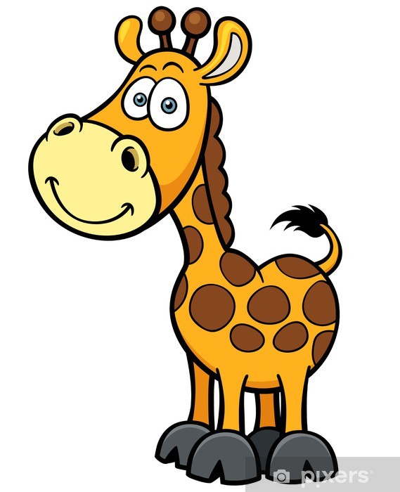 569x700 Vector Illustration Of Giraffe Cartoon Wall Mural